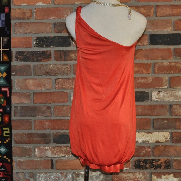 BCBGMaxAzria Scarlet 1 Shoulder Black Jeweled Draped, bubble hem Mini Dress XS-S - Picture 3 of 4